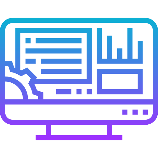 Ícone de um monitor com gráficos