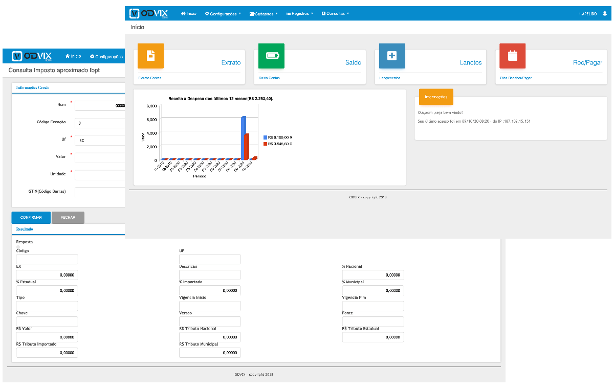 Capturas de tela do software Odvix